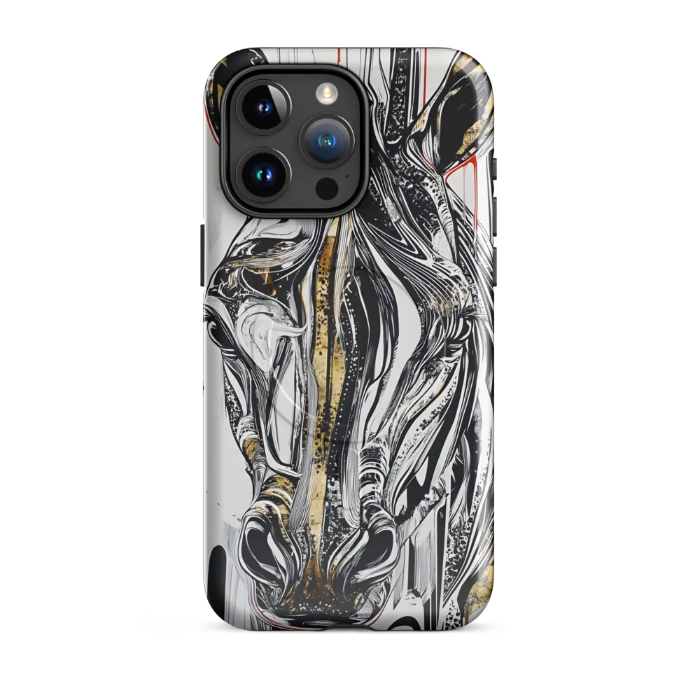 Ethereal Majesty: The Abstract Zebra | Phone Case |  15 Pro Max | MagSafe® Tough Case | Glossy