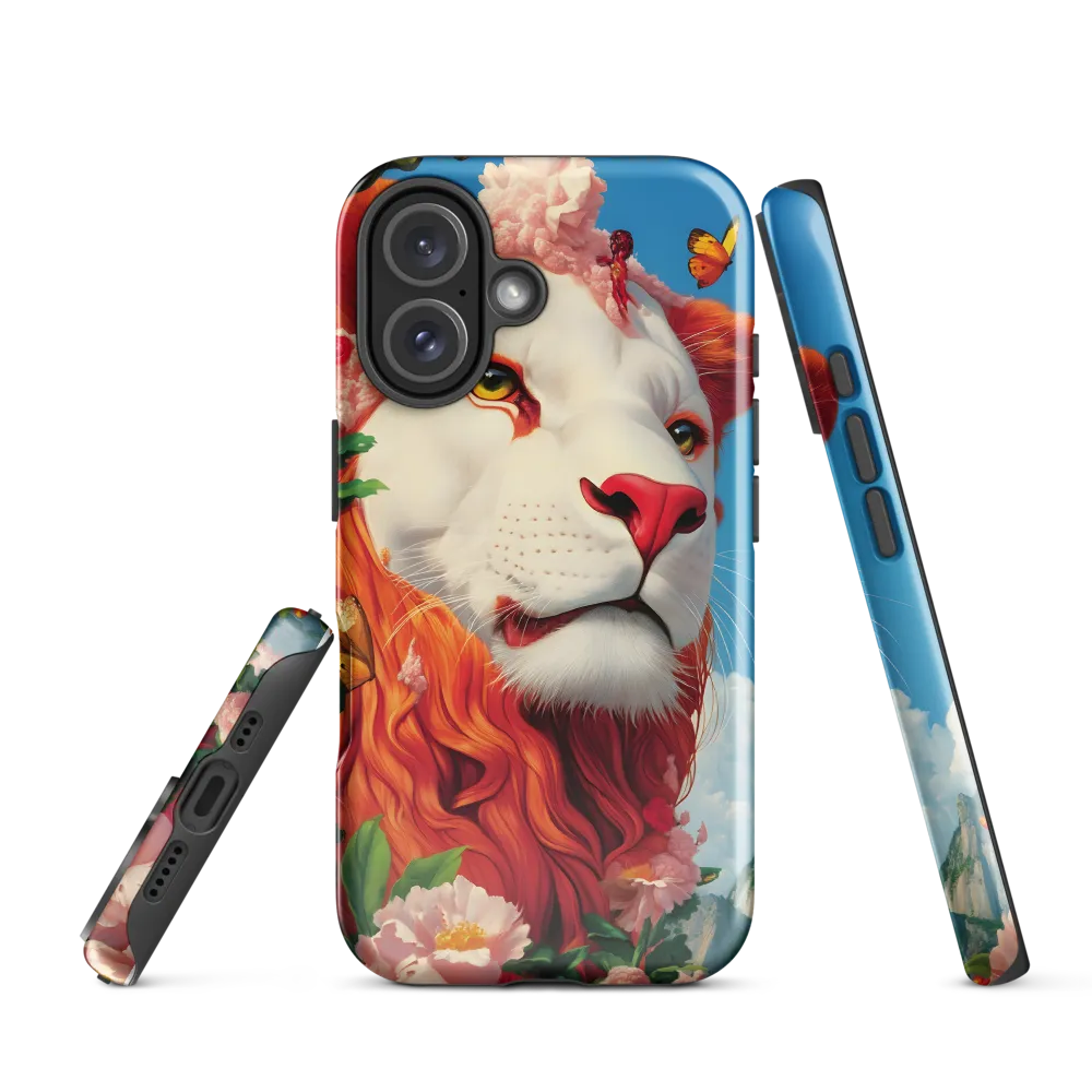 Majestic Lion Amidst Floral Splendor