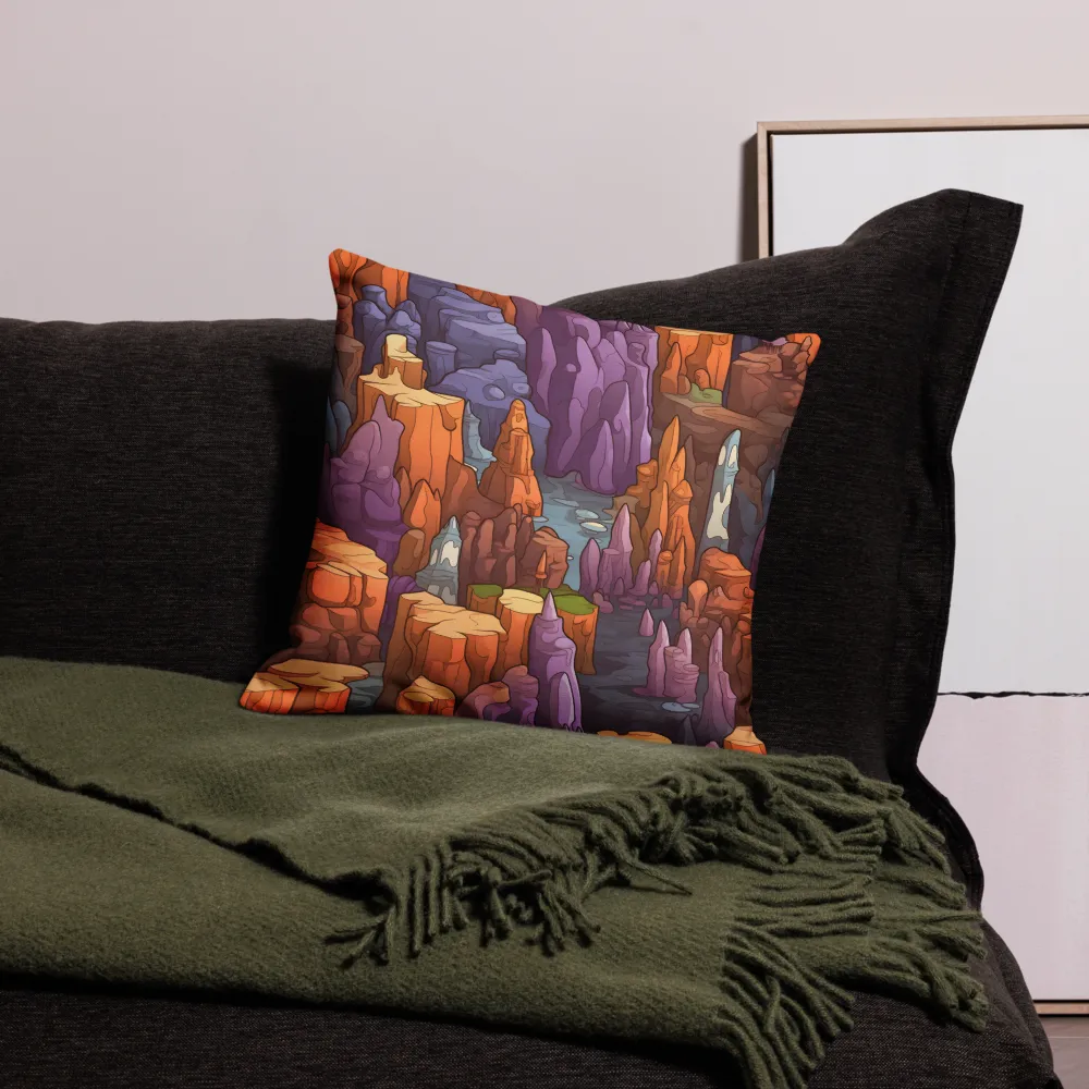 Vibrant Rockscape: A Digital Odyssey | Pillow Case | 18″×18″