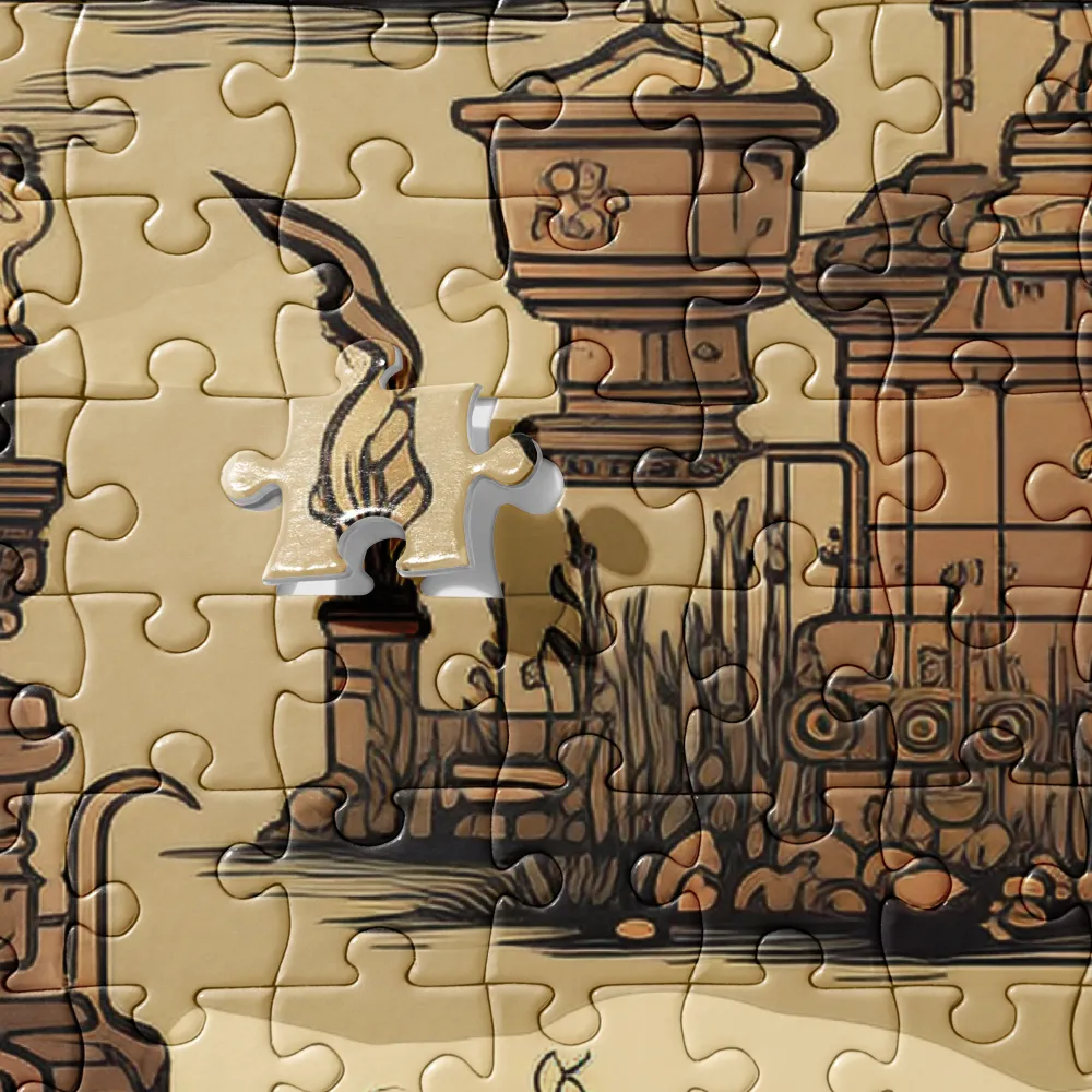 Whimsical Industrial Landscape | Jigsaw Puzzle | 252/520 pieces