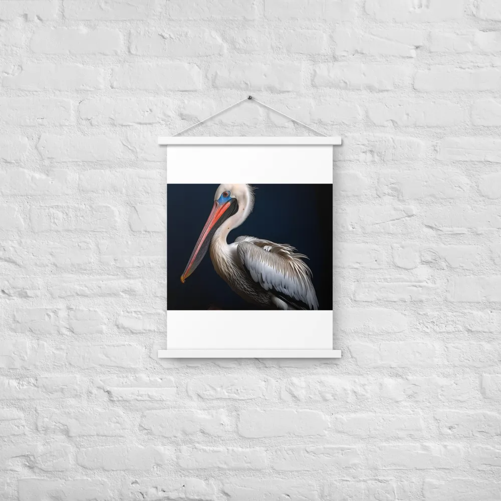 Majestic Pelican Portrait | Poster With White Wood Hanger | 18″×24″