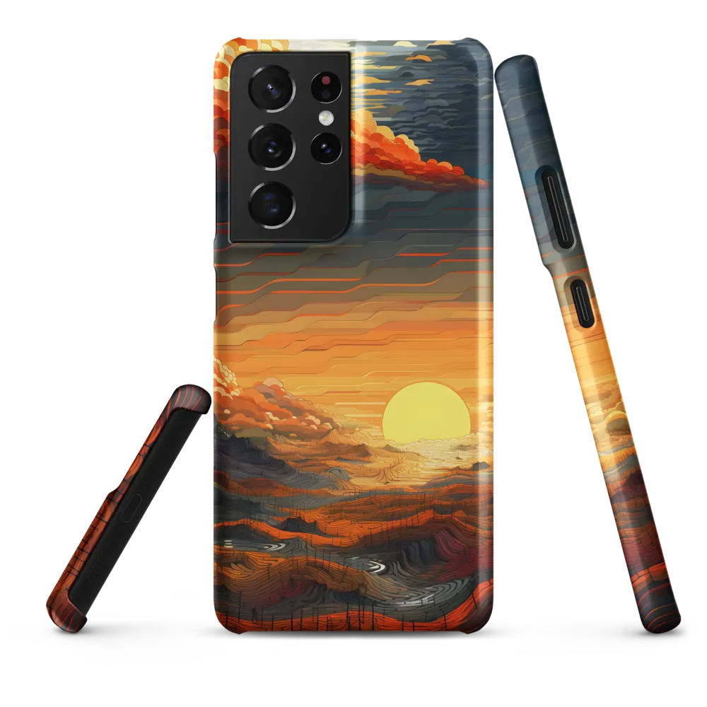 Ethereal Sunset: A Serene Landscape in Flowing Forms