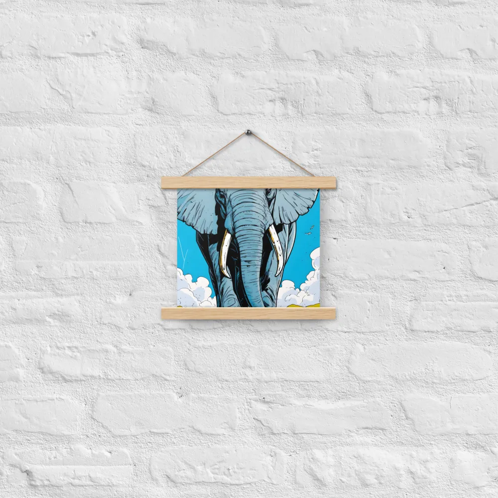 Majestic Presence: The Elephant | Poster With Oak Wood Hanger | 10″×10″