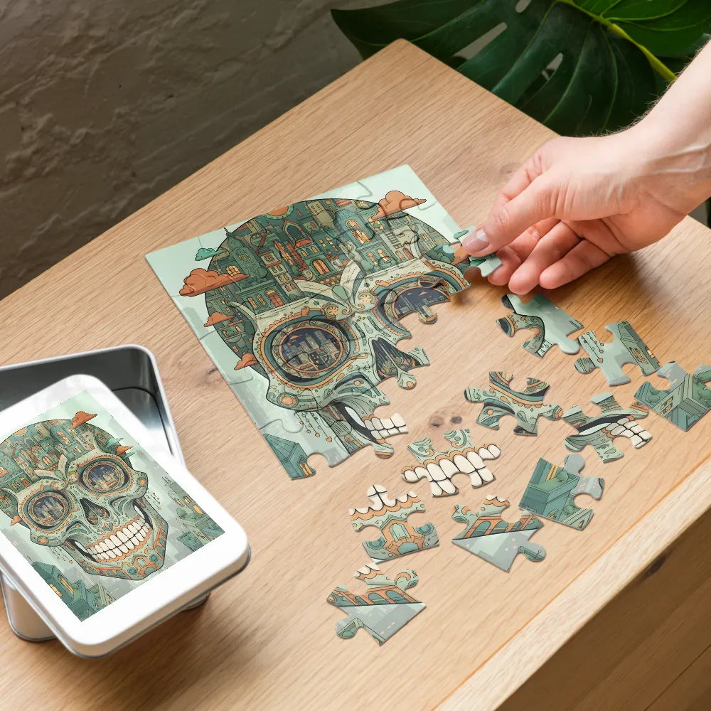 Metropolis Calavera 
 Jigsaw Puzzle in Tin Box