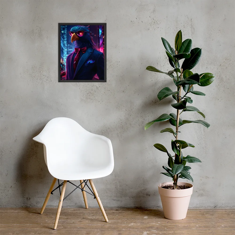 The Dapper Avian | Poster with Black Frame | 16″×20″