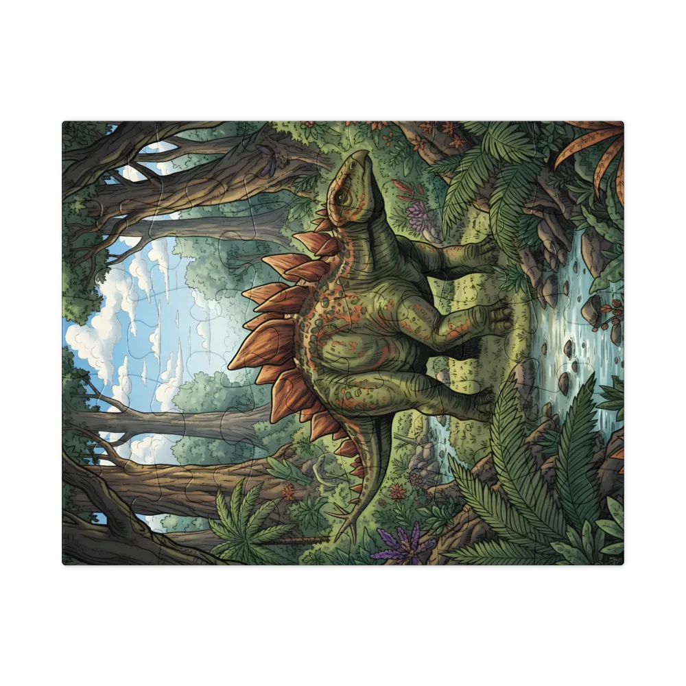 Forest Stegosaurus 
 Jigsaw Puzzle in Tin Box