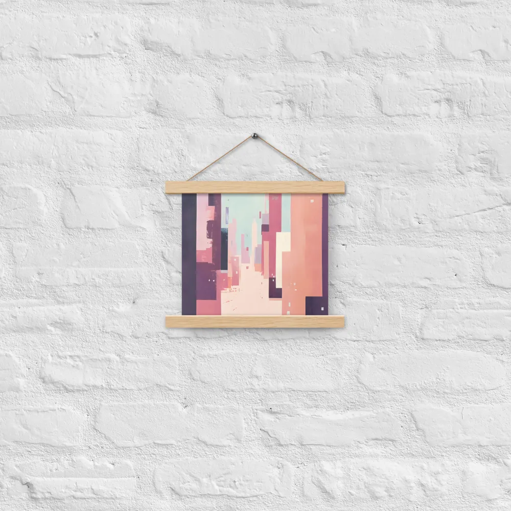 Tranquil Cityscape | Poster With Oak Wood Hanger | 10″×10″