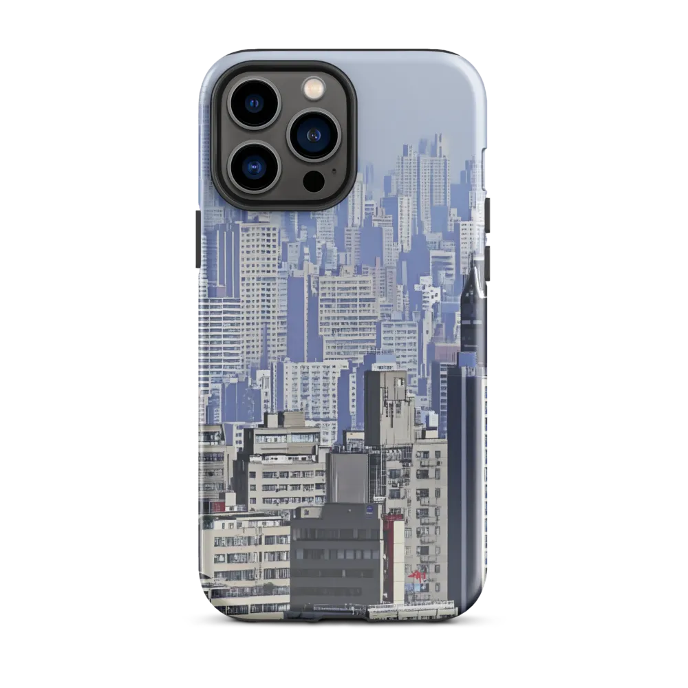 Urban Symphony: A Cityscape in Blues and Grays