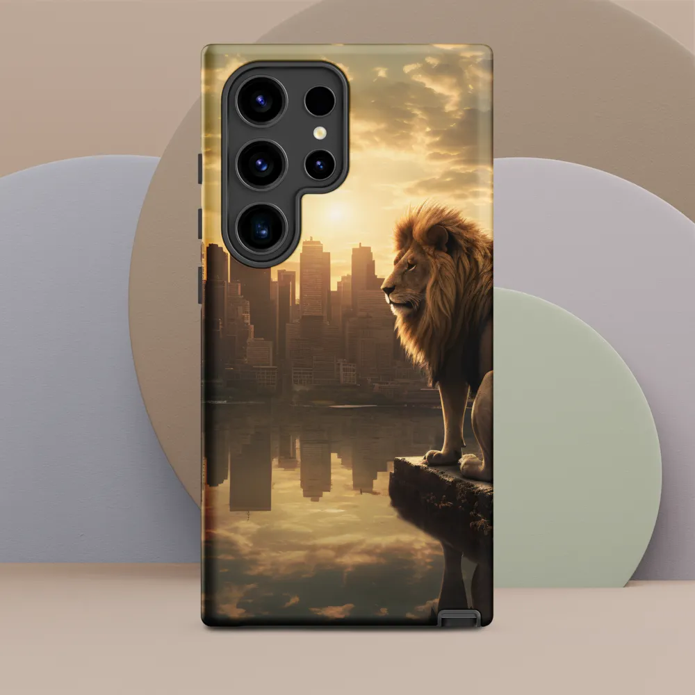 The Lion's Gaze Over the Urban Symphony
