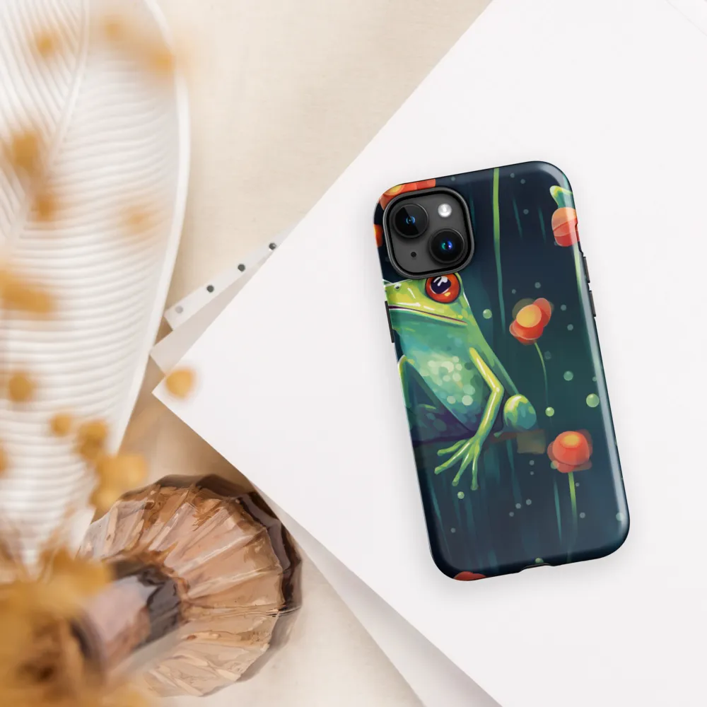 Playful Frogs in a Lush Pond | Phone Case |  15 Plus | Tough Case | Glossy