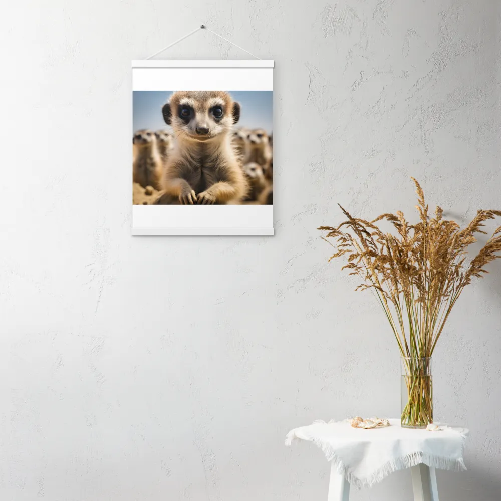 Curious Stance: The Meerkat's Gaze | Poster With White Wood Hanger | 16″×20″