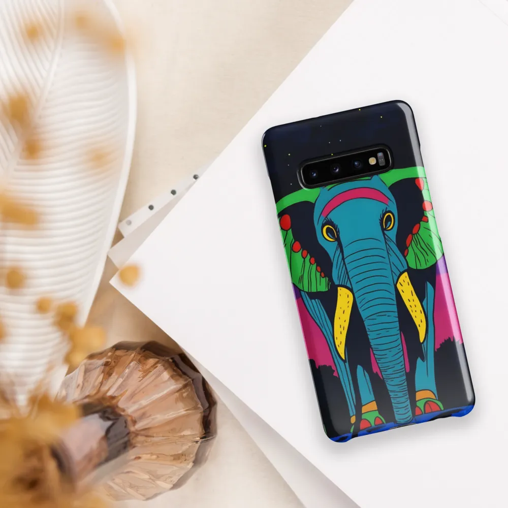 Whimsical Majesty: The Vibrant Elephant | Phone Case |  S10 Plus | Snap Case | Glossy