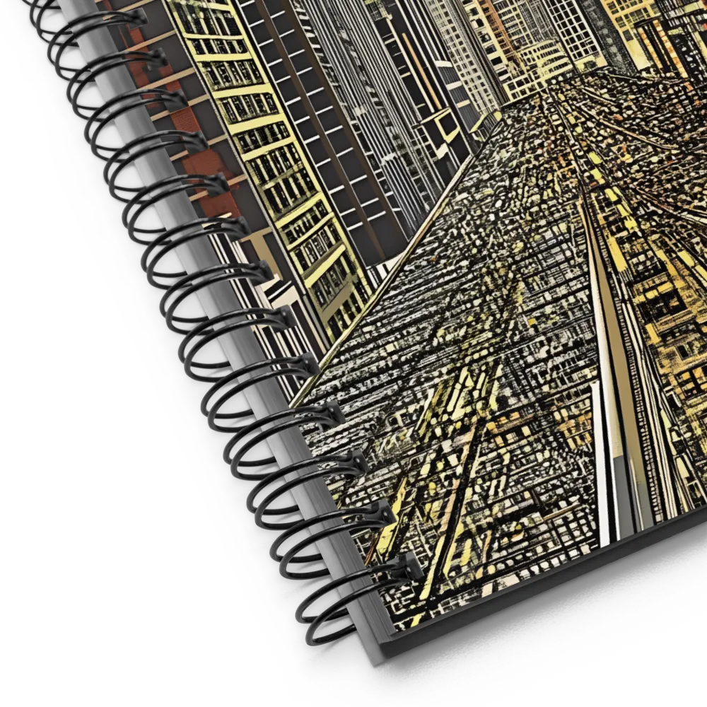 Urban Symphony: The Golden Grid | Spiral Notebook