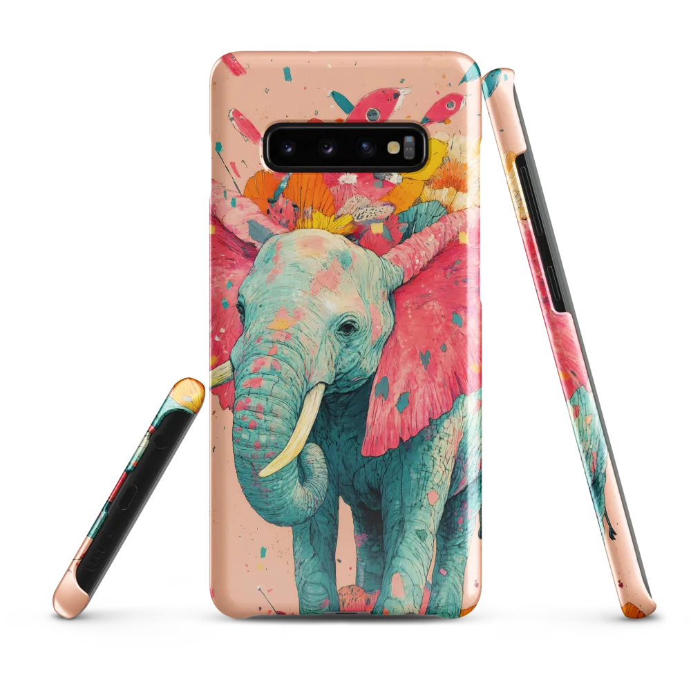 Whimsical Elegance: The Floral Elephant | Phone Case |  S10 Plus | Snap Case | Glossy