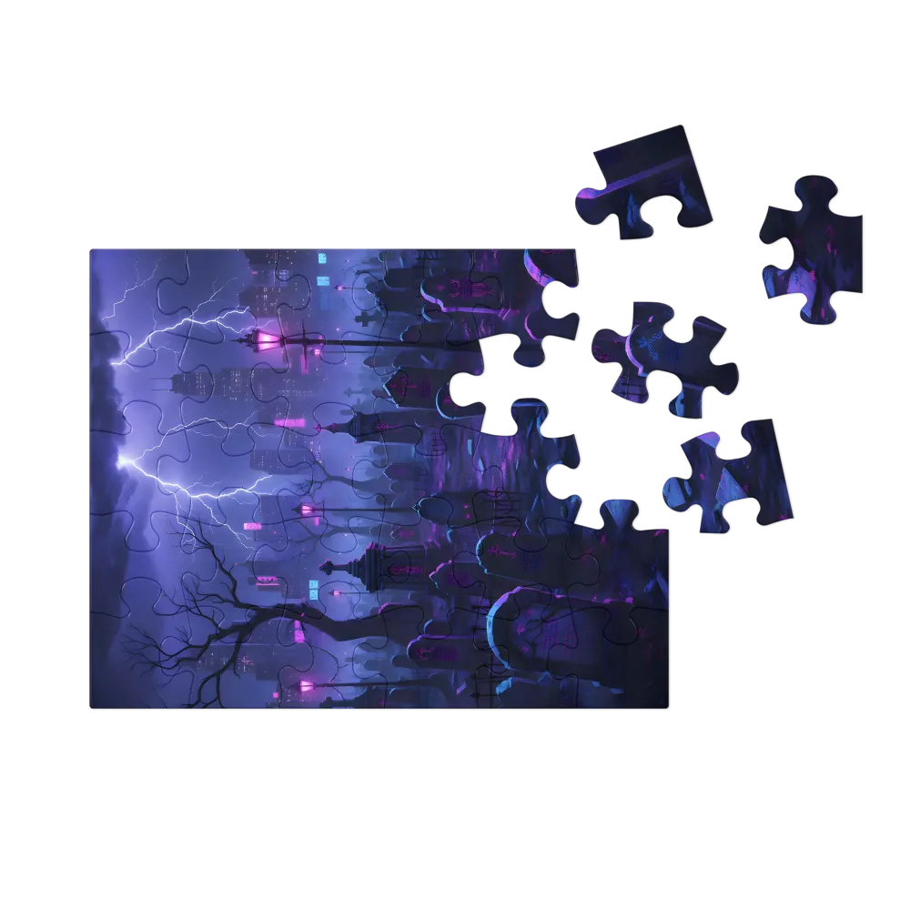 Neon Cemetery 
 Jigsaw Puzzle in Tin Box