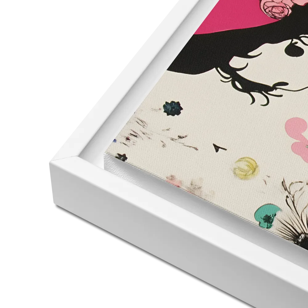Whimsical Garden Reverie | Canvas with White Frame | 16″×16″