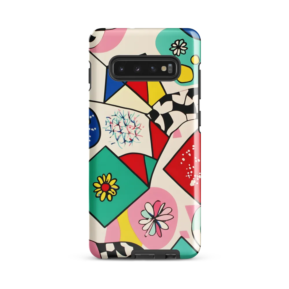 Joyful Geometry: A Playful Dance of Shapes and Colors | Phone Case |  S10 Plus | Tough Case | Glossy