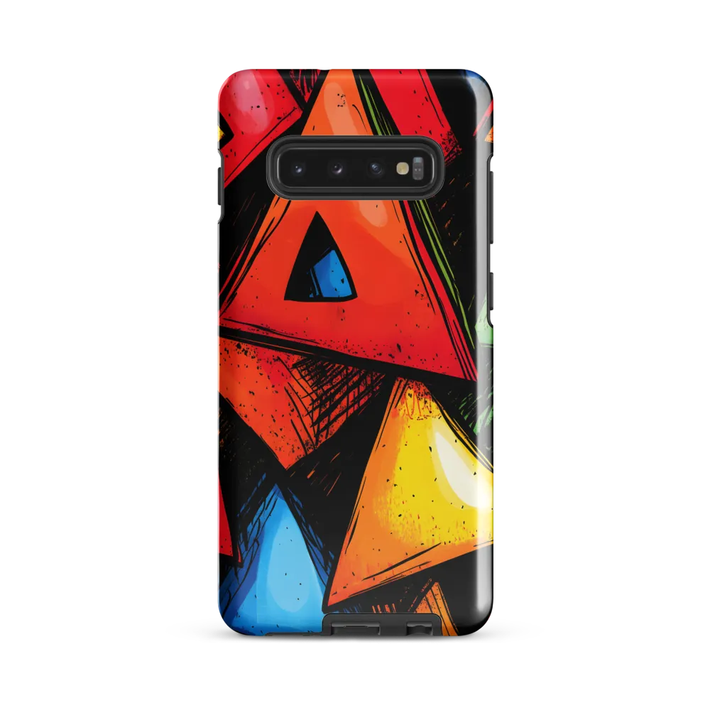 Vibrant Triangles in Abstract Harmony | Phone Case |  S10 Plus | Tough Case | Glossy