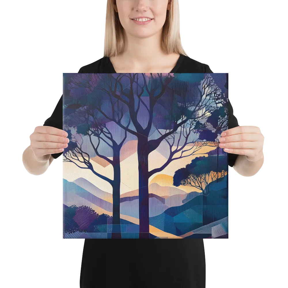Tranquil Geometry: A Journey Through Color | Canvas | 16″×16″