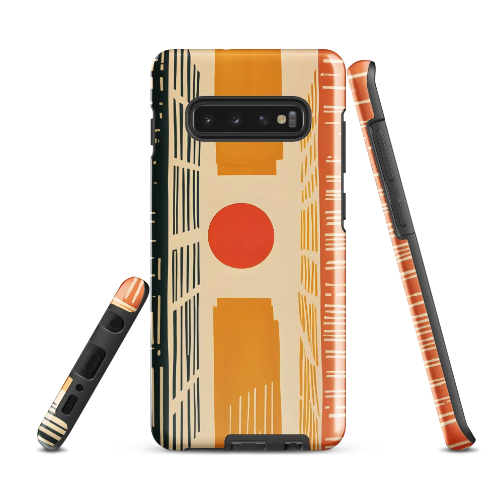 Urban Harmony: A Geometric Sunrise | Phone Case |  S10 Plus | Tough Case | Glossy