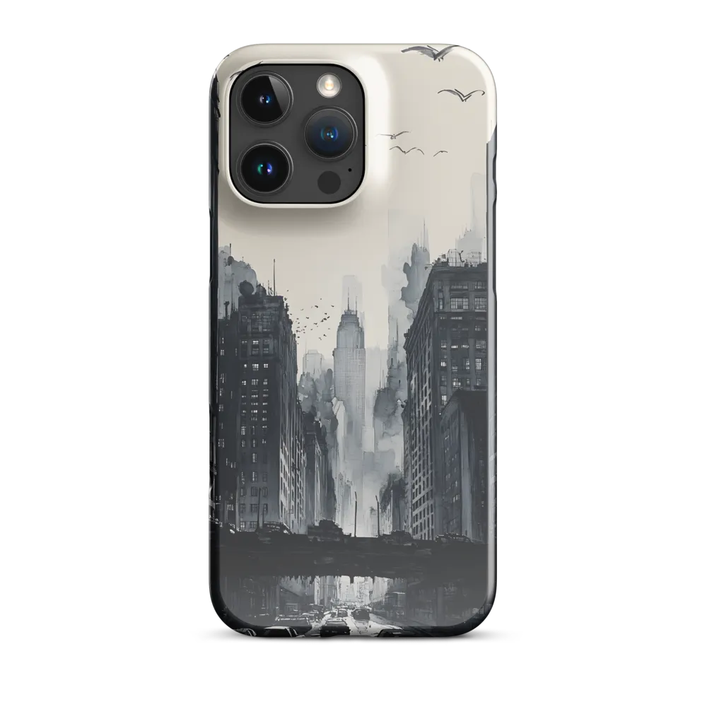 City Whispers: A Monochrome Reflection | Phone Case |  16 Pro Max | Snap Case | Glossy