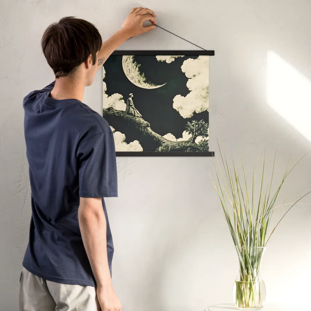 Whispers of the Moon | Poster With Black Wood Hanger | 18″×18″