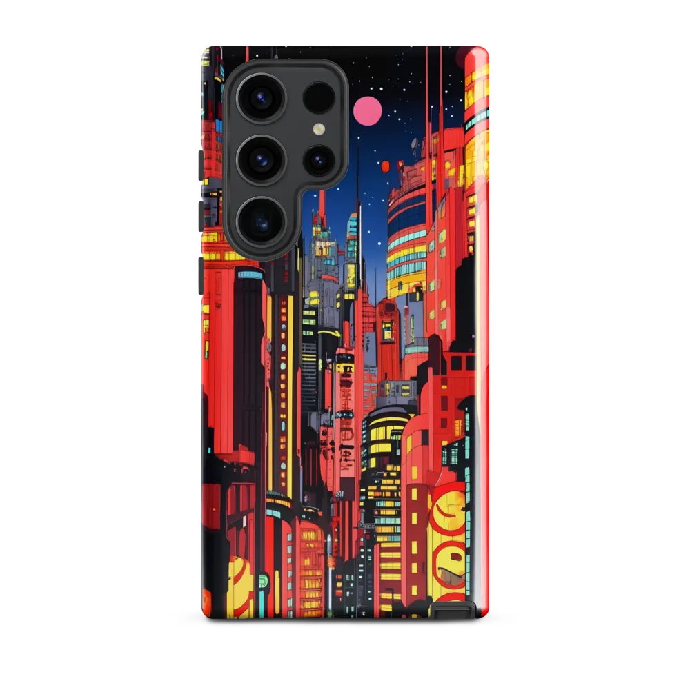 Neon Dreams: A Cyberpunk Cityscape | Phone Case |  S23 Ultra | Tough Case | Glossy