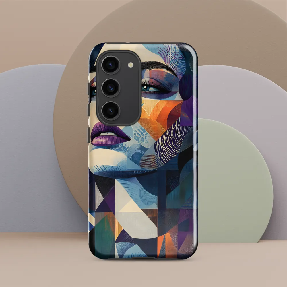Fragmented Mystery: A Modern Portrait | Phone Case |  S23 | Tough Case | Glossy