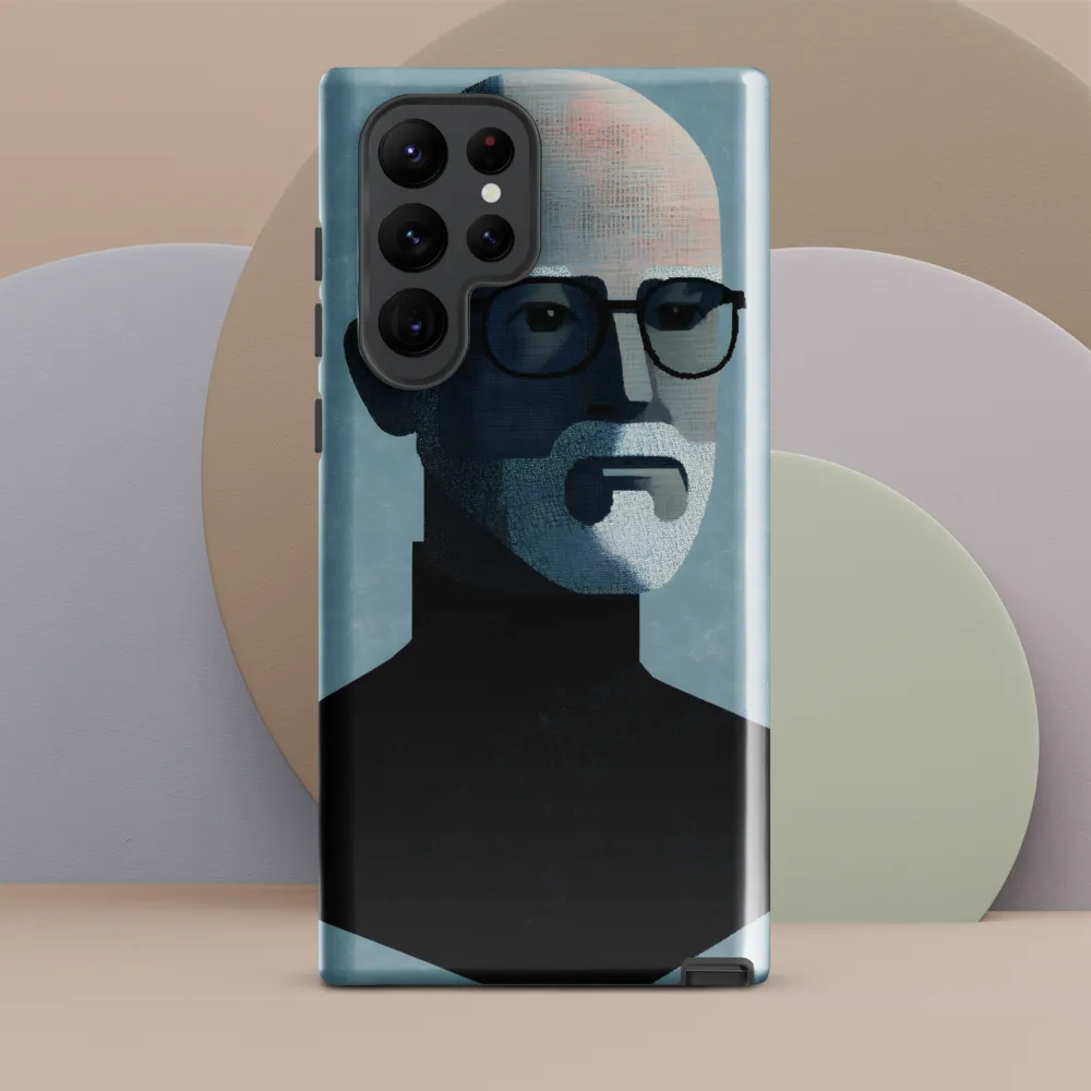 Minimalist Portrait of a Modern Man | Phone Case |  S22 Ultra | Tough Case | Glossy