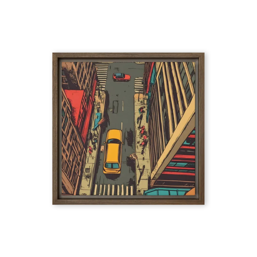Urban Symphony | Canvas with Brown Frame | 12″×12″