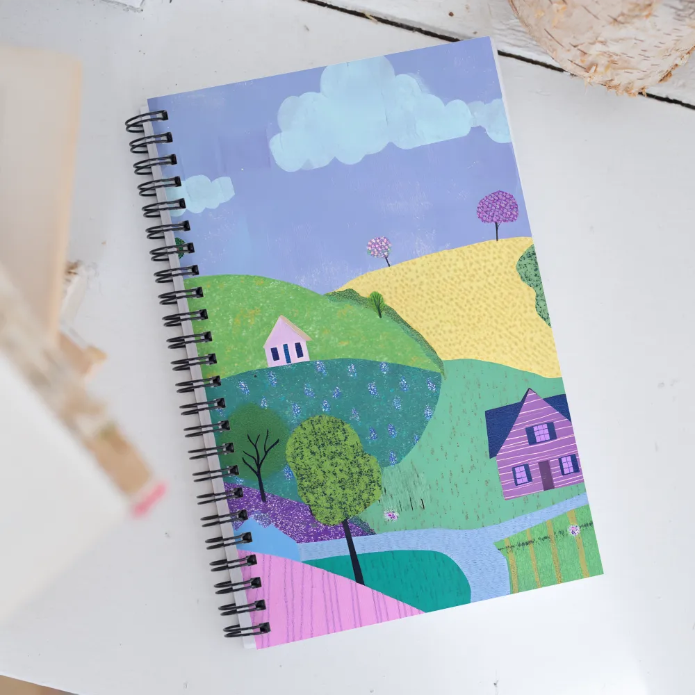 Whimsical Hills and Quaint Homes | Spiral Notebook