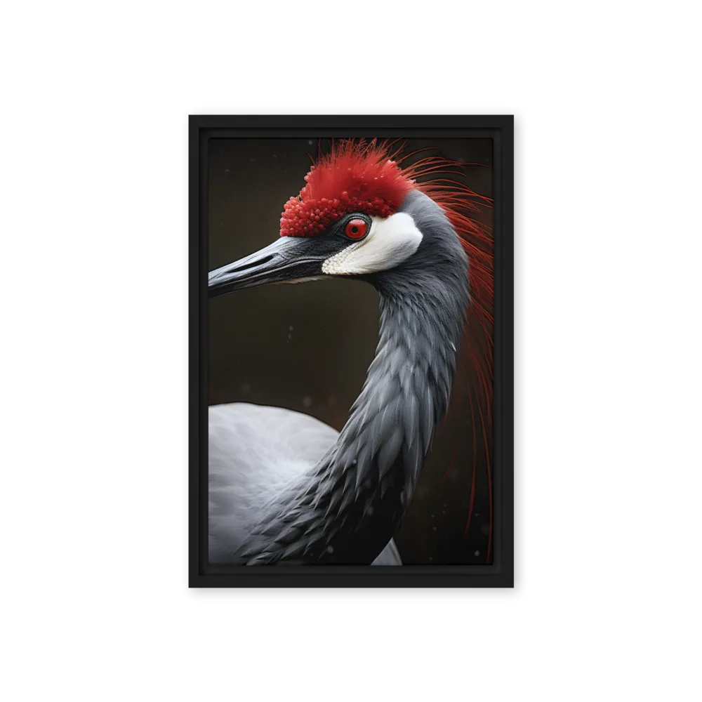Ember-Crested Elegance | Canvas with Black Frame | 12″×18″