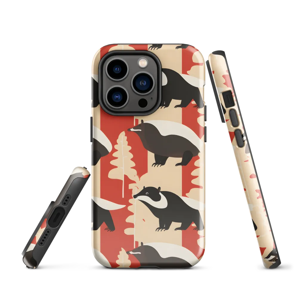 Wildlife Pattern: The Badger Tale | Phone Case |  14 Pro | Tough Case | Glossy