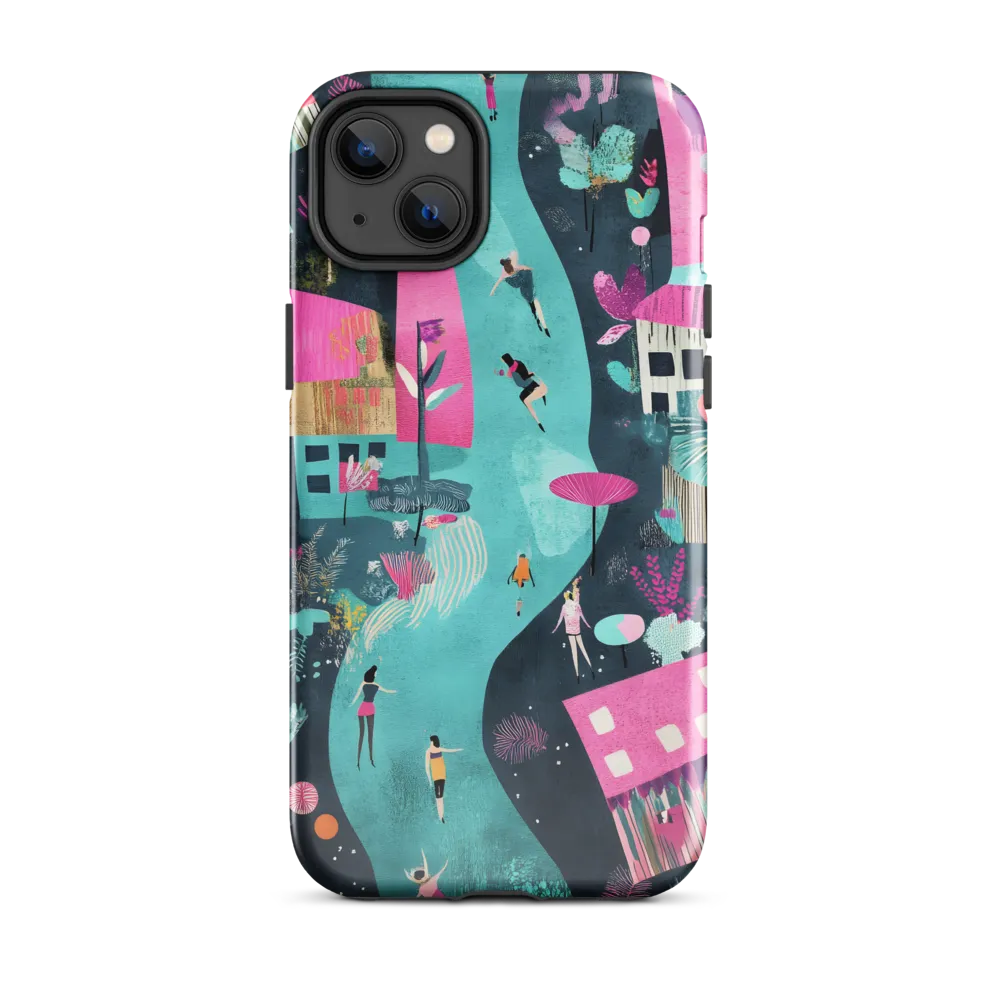 Whimsical Journey Through a Vibrant Landscape | Phone Case |  14 Plus | Tough Case | Glossy