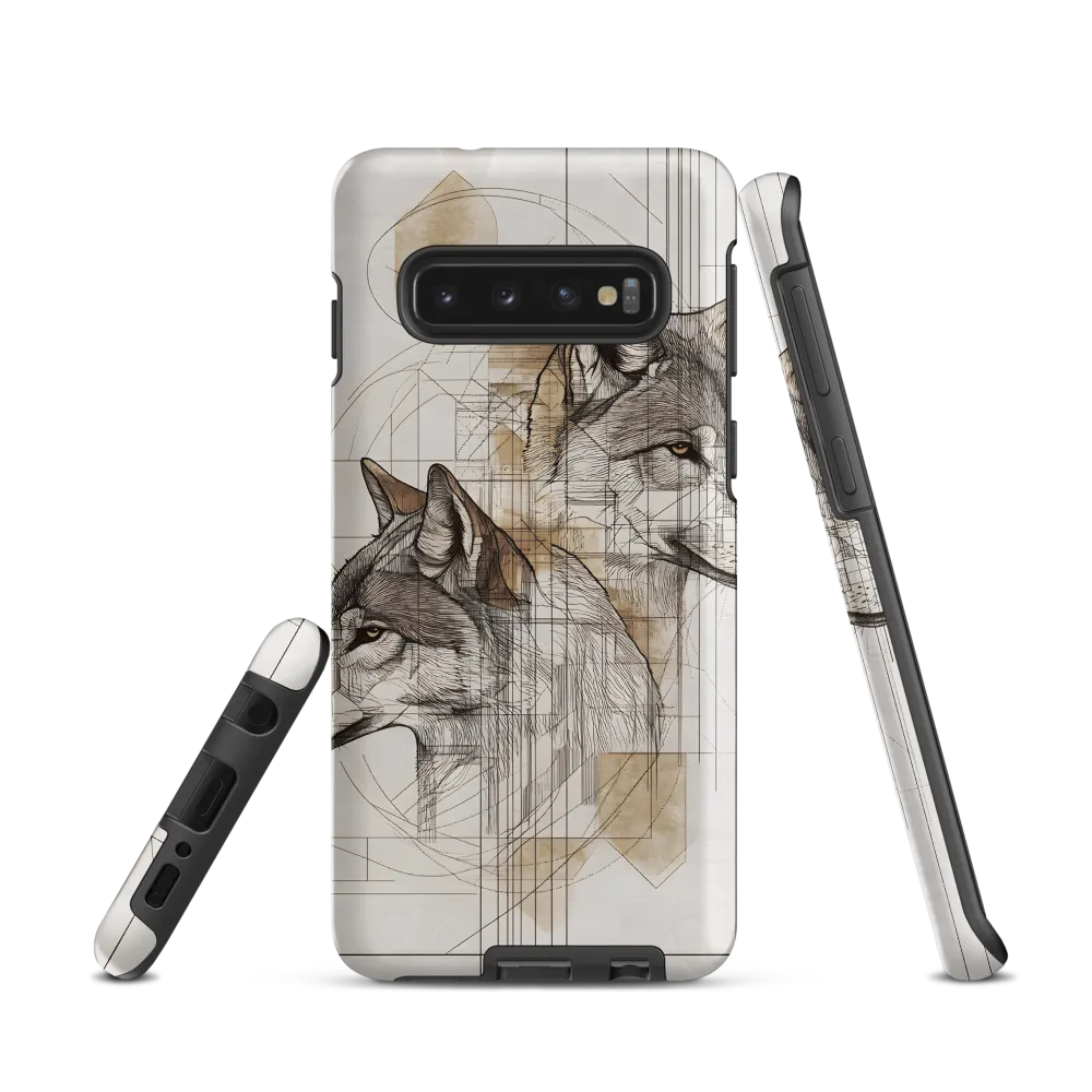 Geometric Harmony: The Essence of Wolves | Phone Case |  S10 | Tough Case | Matte