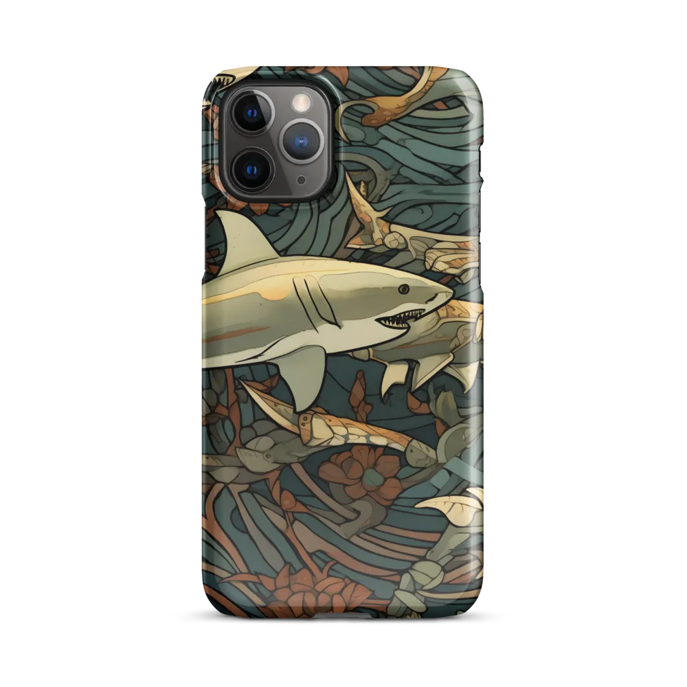 Dynamic Harmony of Sharks and Flora | Phone Case |  11 Pro | Snap Case | Glossy