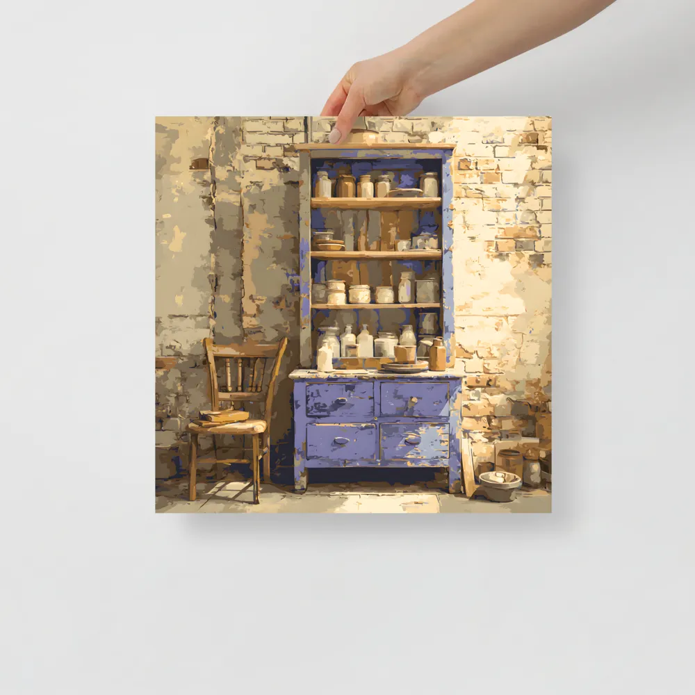 Rustic Blue Hutch 
 Poster | 16″x 16″