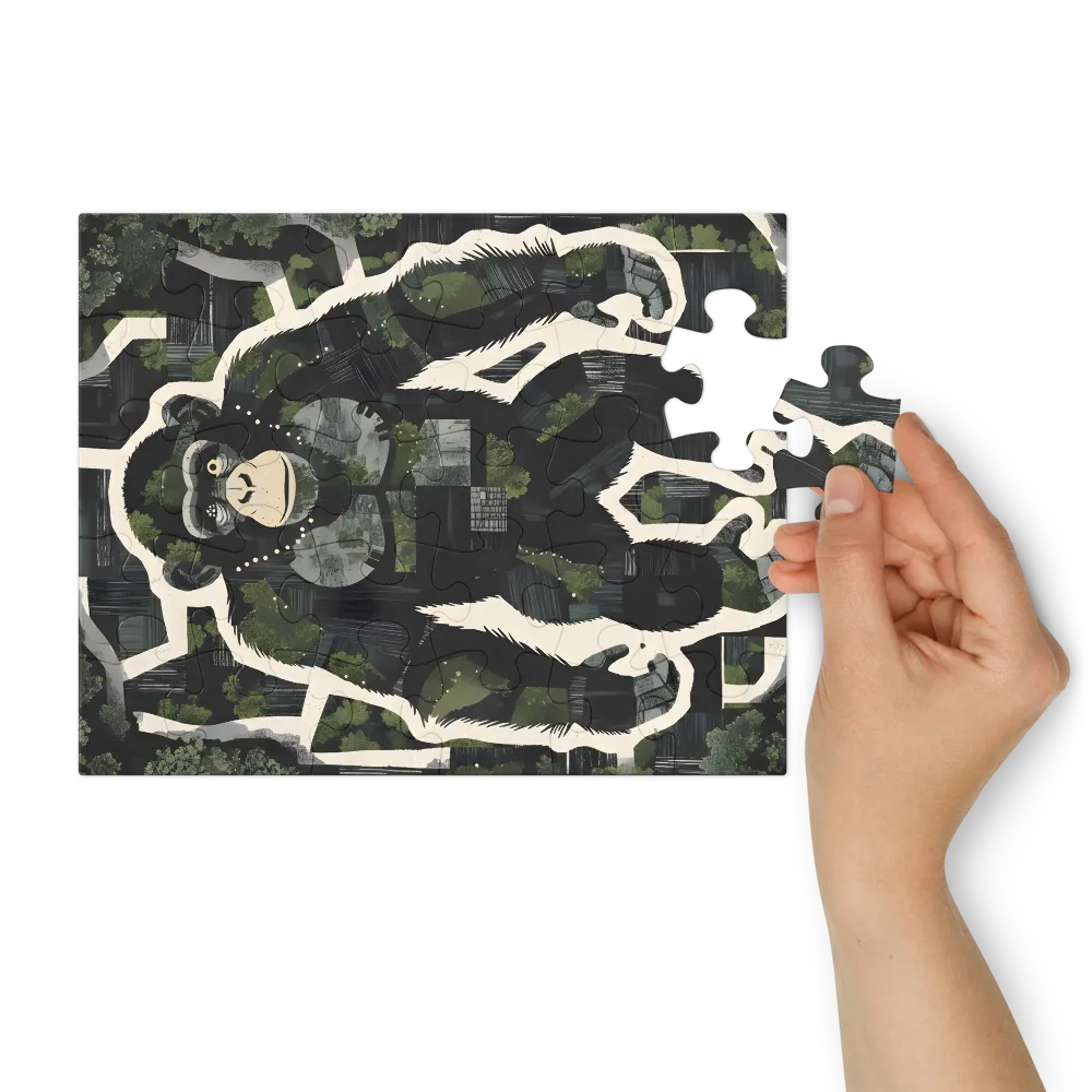Patchwork Chimpanzee 
 Jigsaw Puzzle in Tin Box