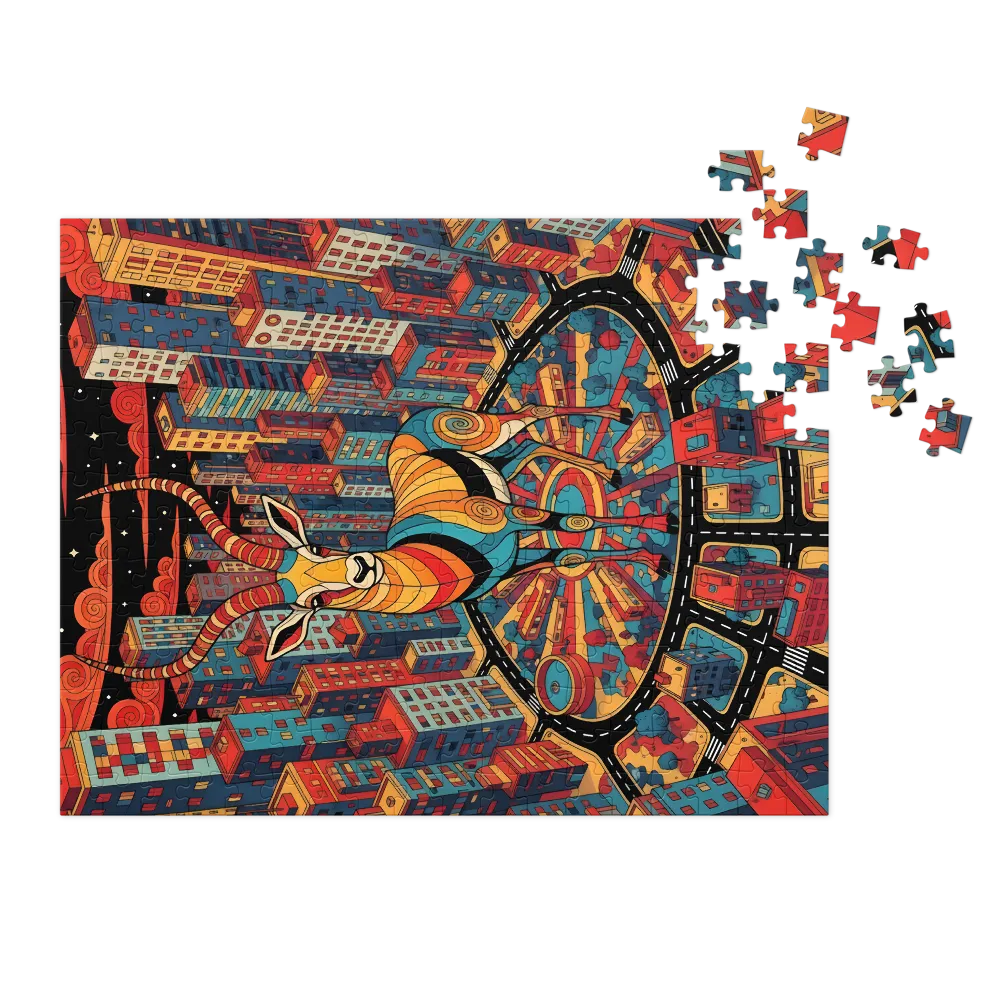 City Antelope 
 Jigsaw Puzzle in Tin Box