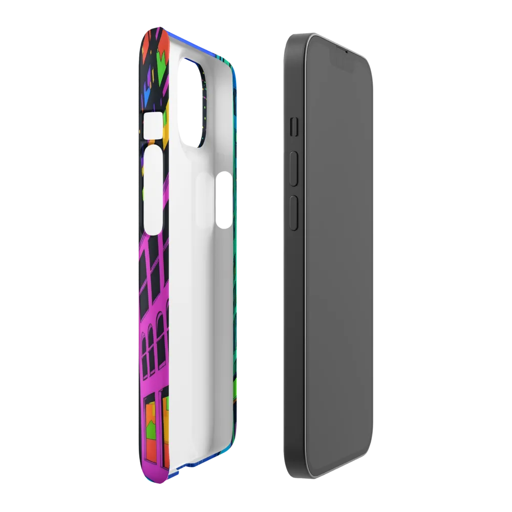 Neon Dreamscape: A Futuristic City at Dusk | Phone Case |  14 | Snap Case | Matte