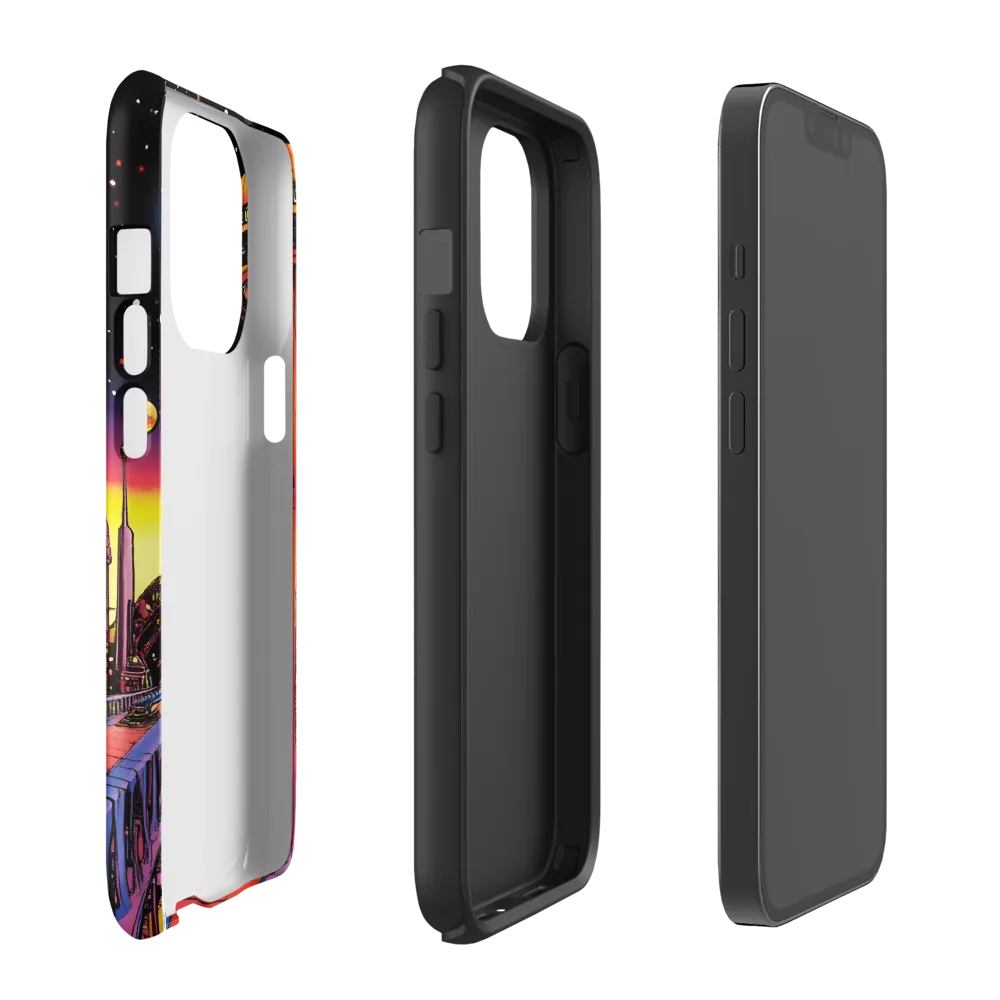 Futuristic Cosmos: A Journey Through Neon Cities | Phone Case |  13 Pro | Tough Case | Matte
