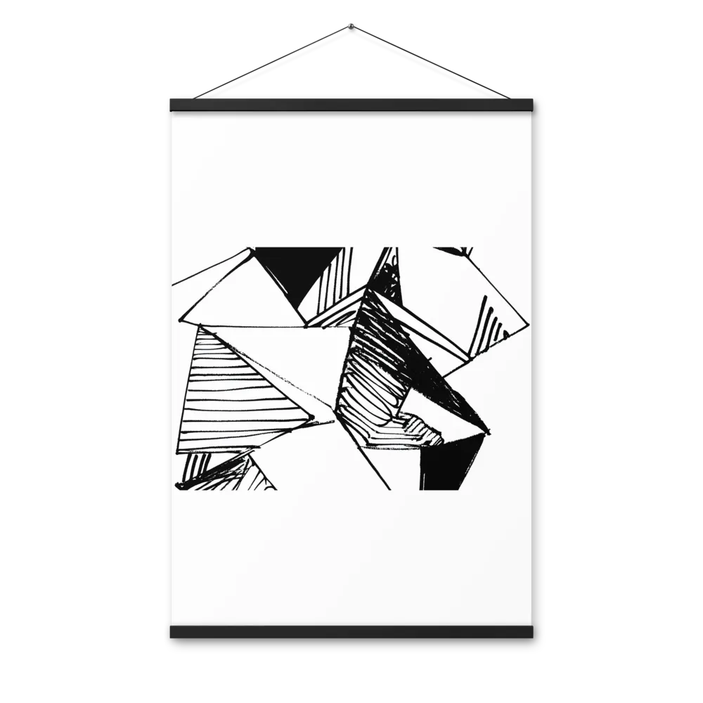Dynamic Geometry in Ink | Poster With Black Wood Hanger | 24″×36″