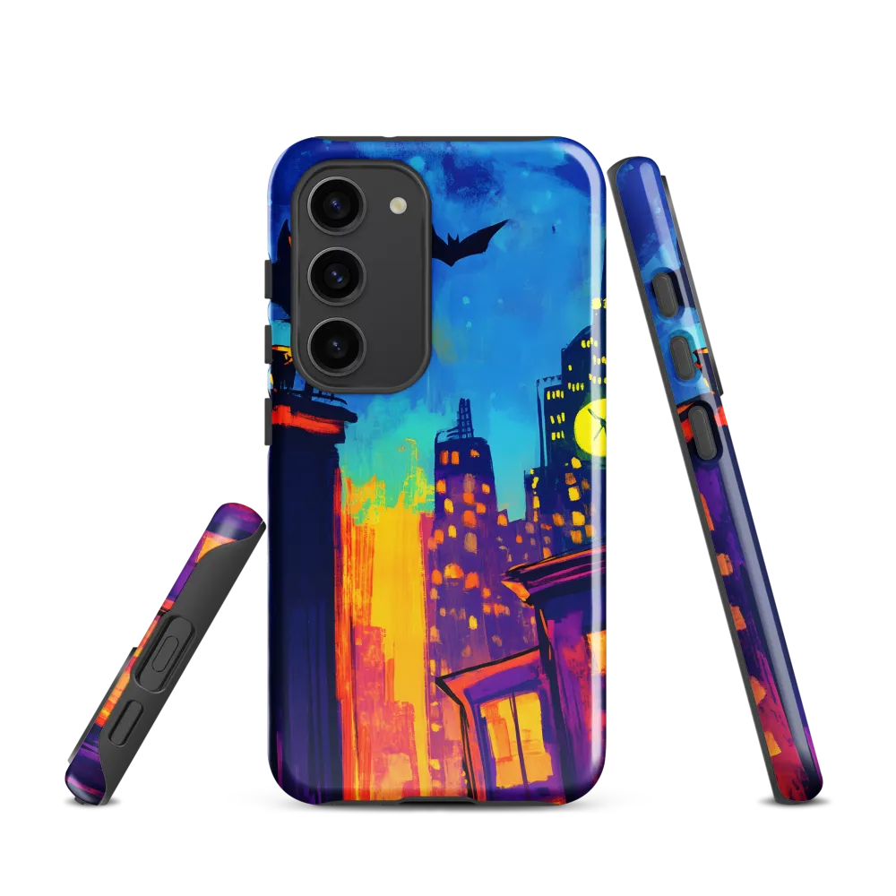 Midnight Clock over Neon Rooftops
