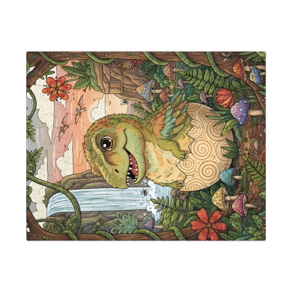 Dino Hatchling 
 Jigsaw Puzzle in Tin Box