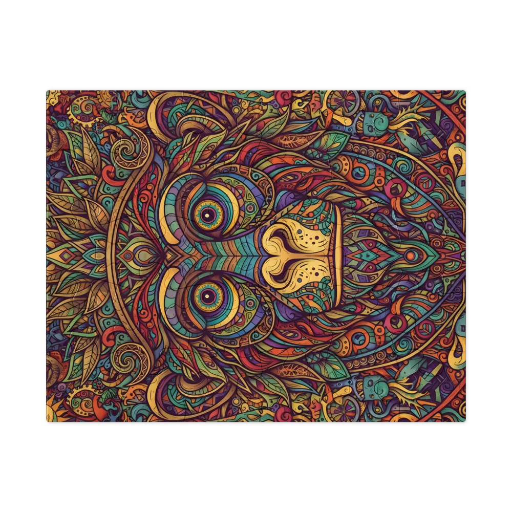 Mandala Lion 
 Jigsaw Puzzle in Tin Box