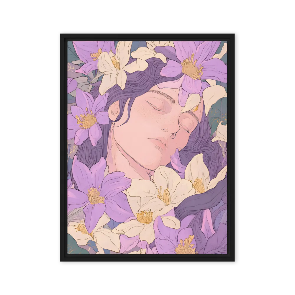 Harmony in Bloom | Canvas with Black Frame | 24″×32″