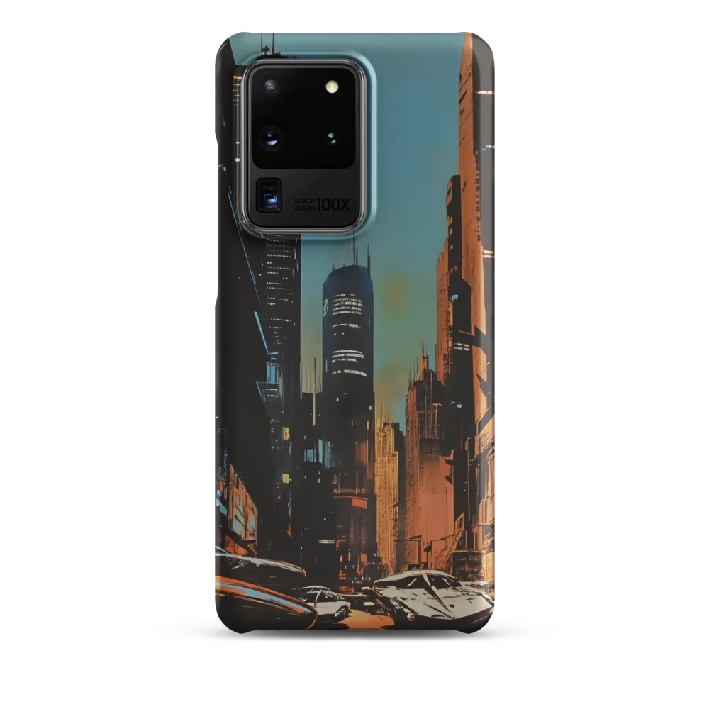 Futuristic Cityscape in Blue and Orange