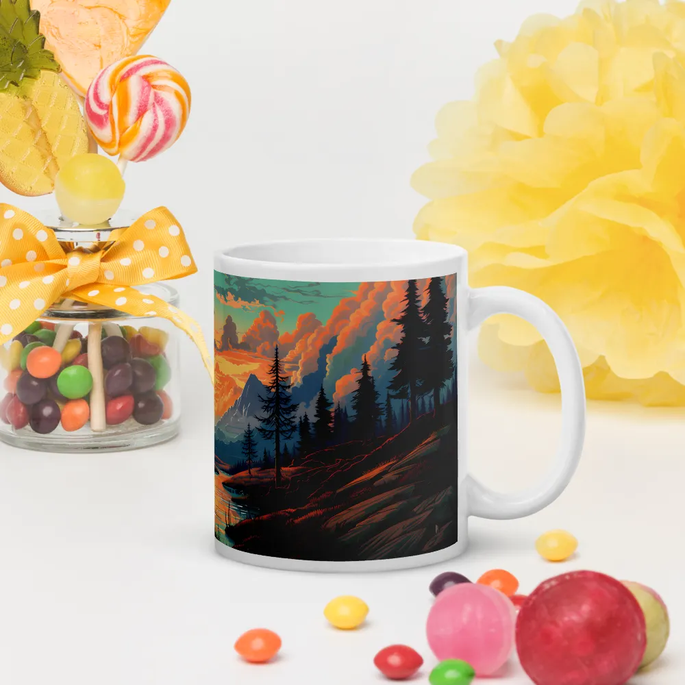 Tranquil Sunset Over the Majestic Mountains | Mugs | Multiple Sizes & Colors