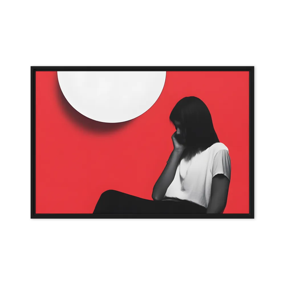 Contemplation in Red | Canvas with Black Frame | 20″×30″