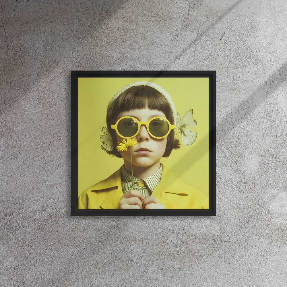 Dandelion Gaze 
 Canvas with Black Frame | 16″x 16″